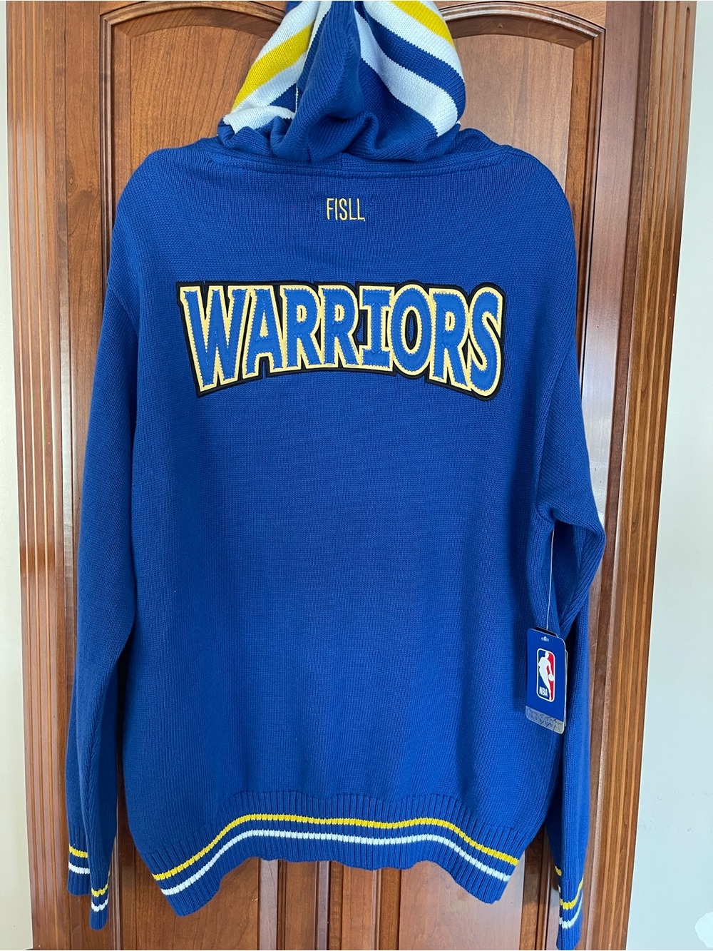 Warriors Blue Crewneck heavy Sweater with Hooded Stripe